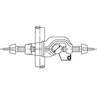 Doppelmuffe aus Temperguss, verchromt, DIN 12895, d=16,5mm, Gewinde M8, für Stäbe bis 16,5mm, Sicherheitsschraube 18/10 Stahl ,Gewicht in g: 149,0