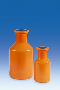 Steilbrustflasche opak, Weithals, PP mit Stopfen NS 45/40, 500 ml